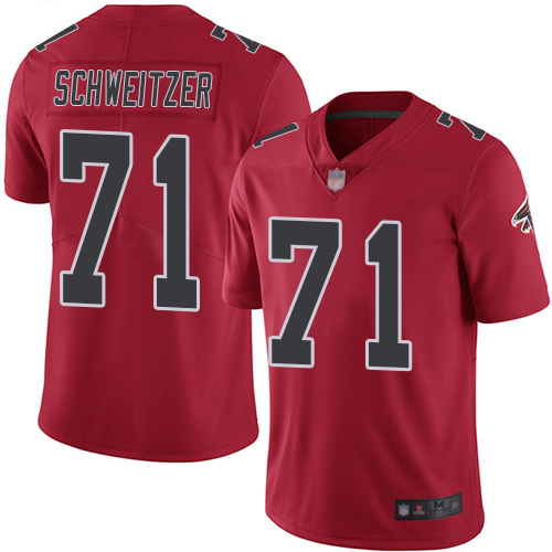 Atlanta Falcons Limited Red Men Wes Schweitzer Jersey NFL Football 71 Rush Vapor Untouchable